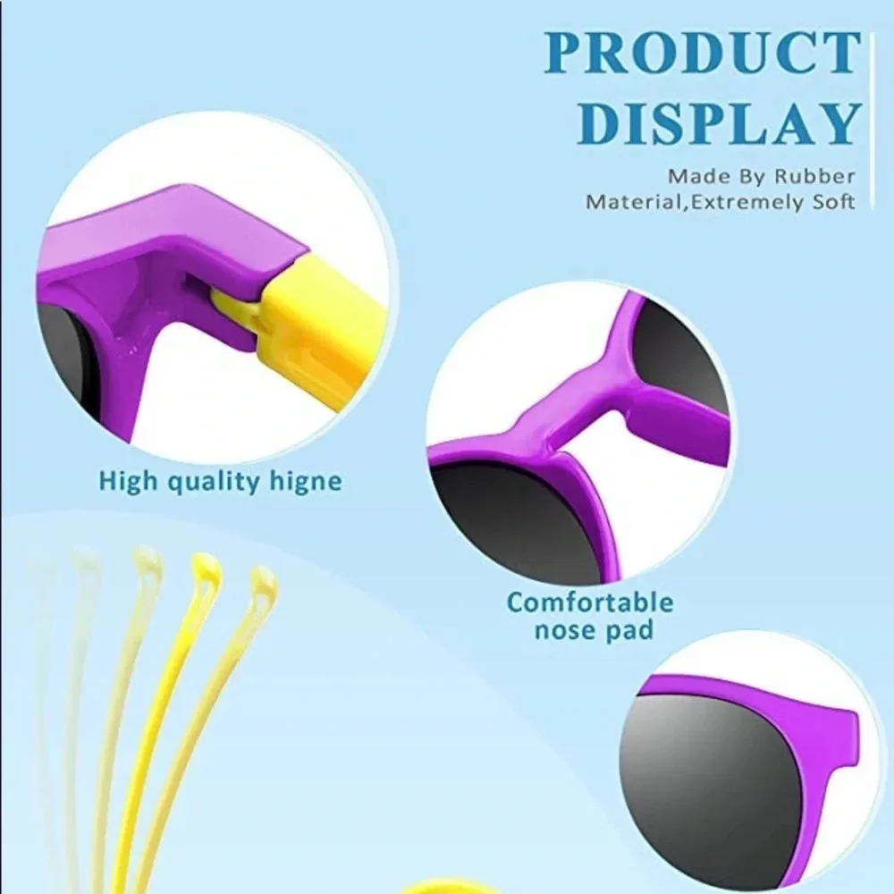 Kids Color Block Polarized Sun Glasses Ages 5-12